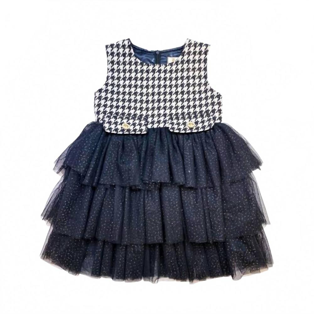 NEW DOE A DEAR girls houndstooth tutu dress in black / white